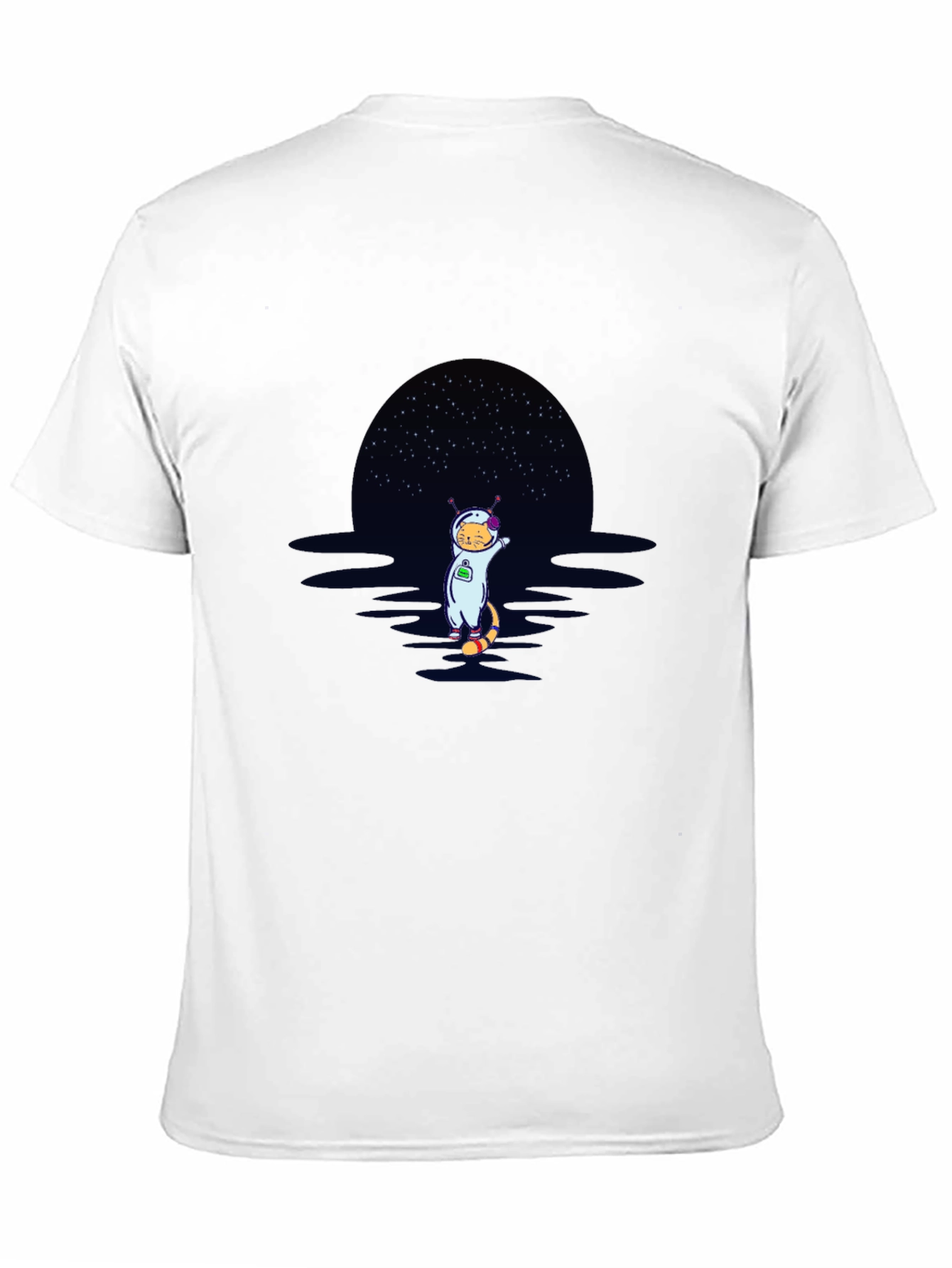 Cat Astronaut Graphic T-Shirt - Black