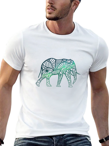 Elephant Mandala Graphic T-Shirt - Black