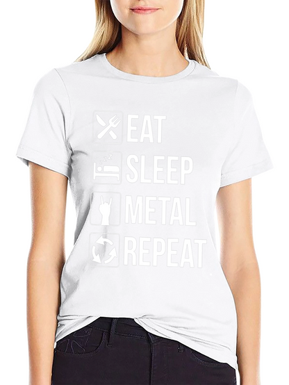 Eat Sleep Metal Repeat Graphic T-Shirt
