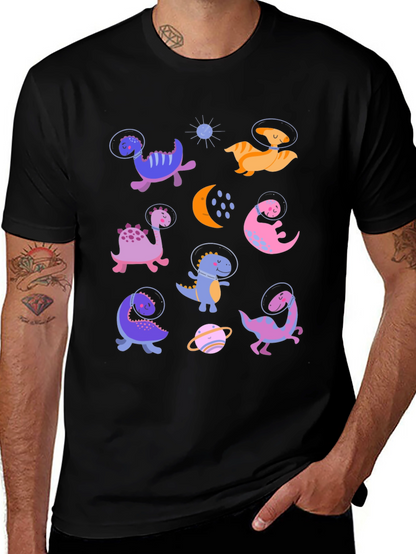 Dino Astronauts Graphic Tee - Black