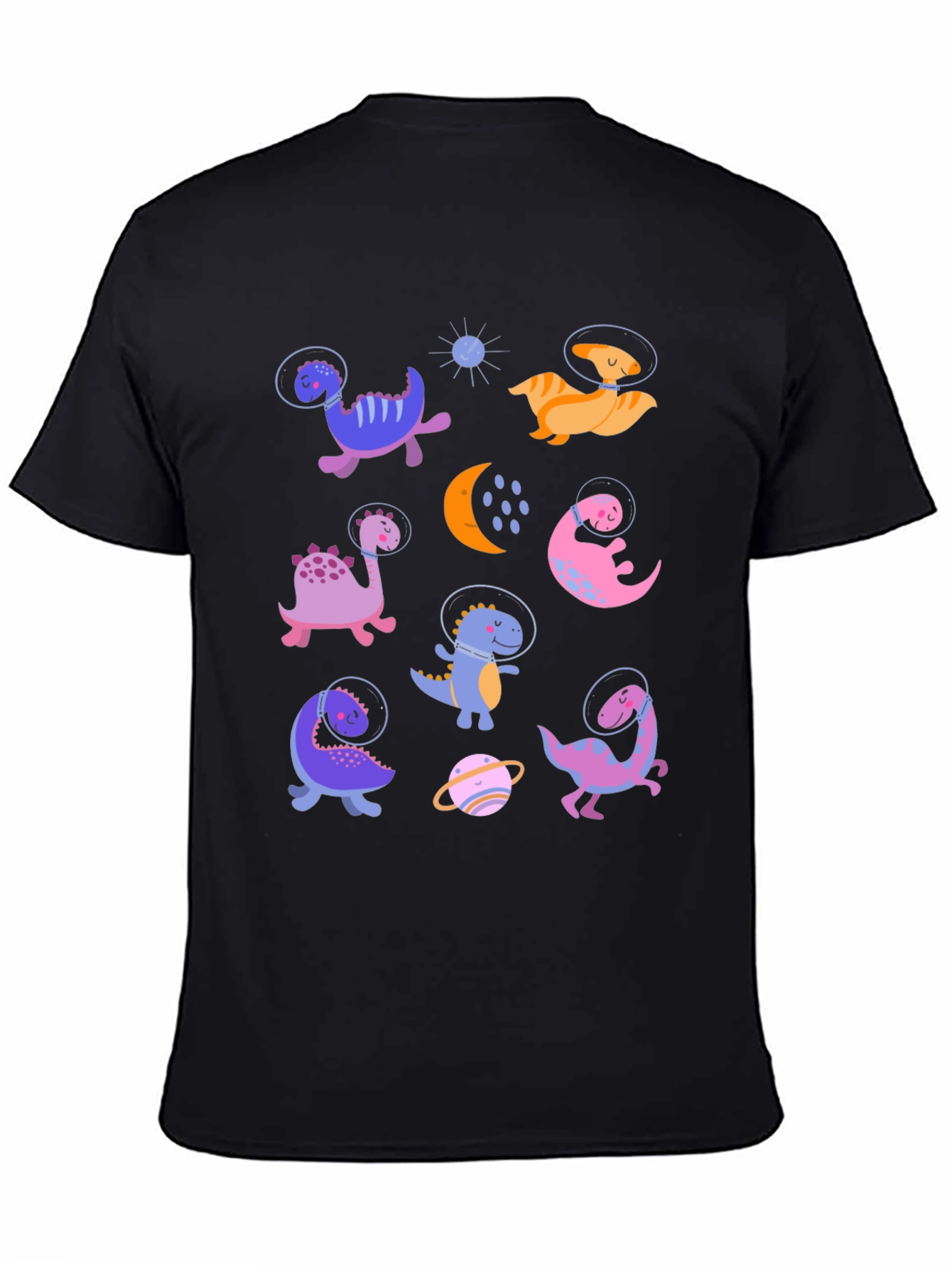 Dino Astronauts Graphic Tee - Black