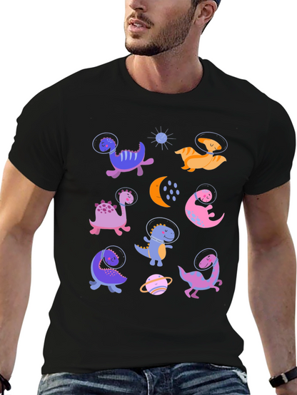 Dino Astronauts Graphic Tee - Black