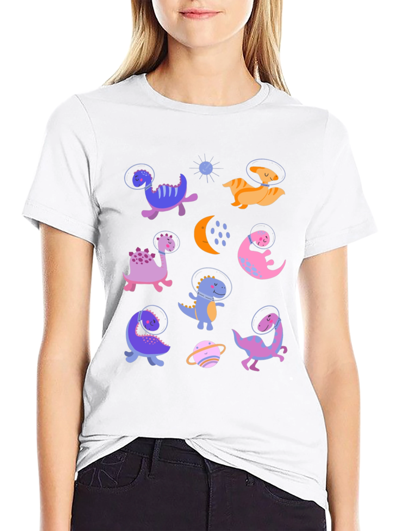 Dino Astronauts Graphic Tee - Black