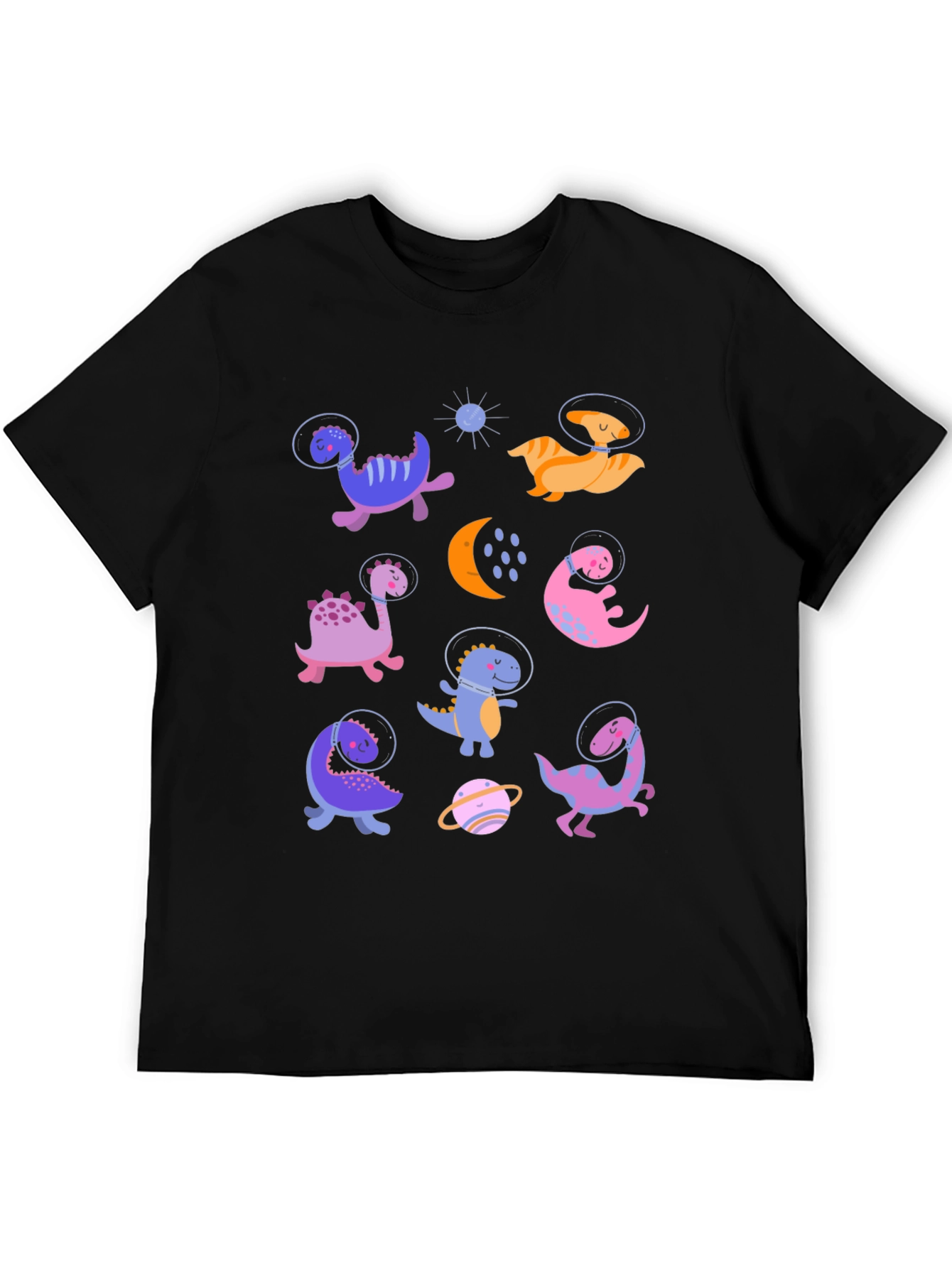 Dino Astronauts Graphic Tee - Black