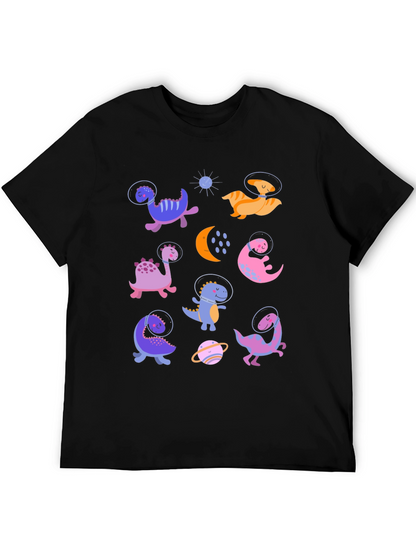 Dino Astronauts Graphic Tee - Black