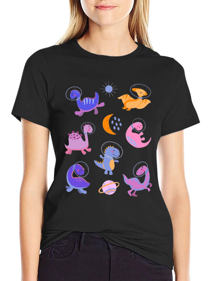Dino Astronauts Graphic Tee - Black