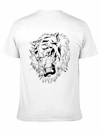 Black Tiger Graphic Tee - Mens Casual T-Shirt