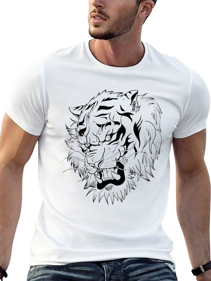 Black Tiger Graphic Tee - Mens Casual T-Shirt