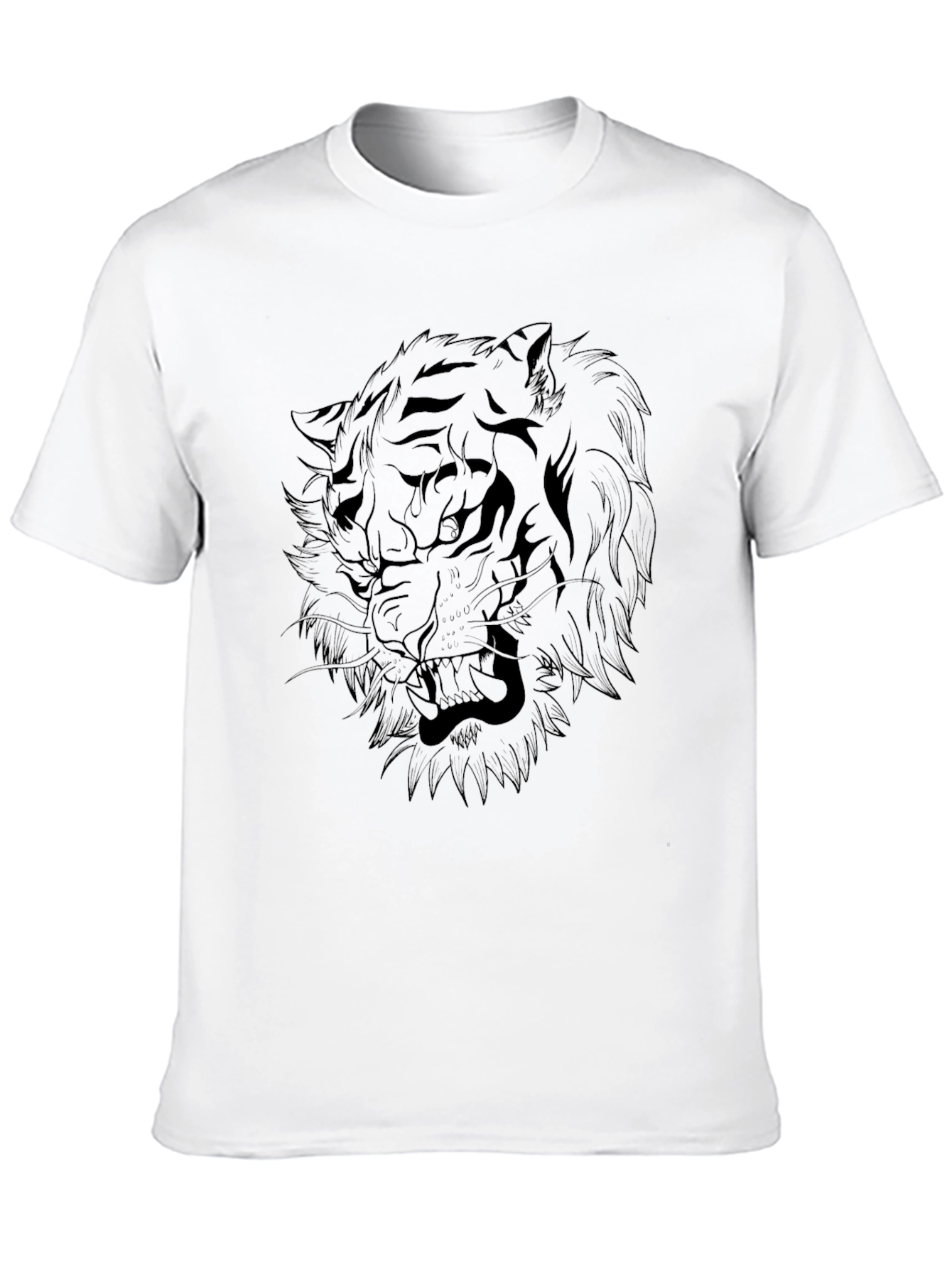 Black Tiger Graphic Tee - Mens Casual T-Shirt