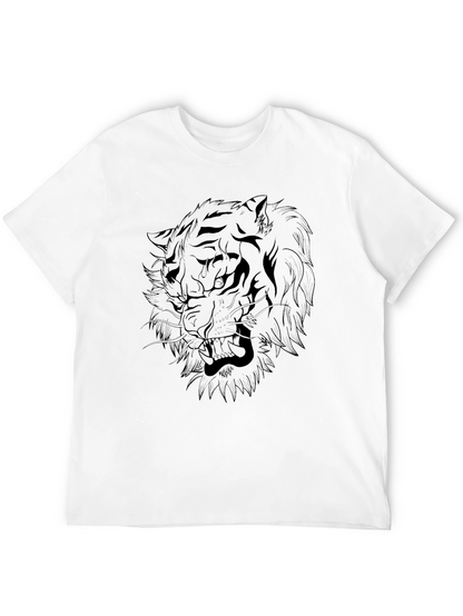 Black Tiger Graphic Tee - Mens Casual T-Shirt
