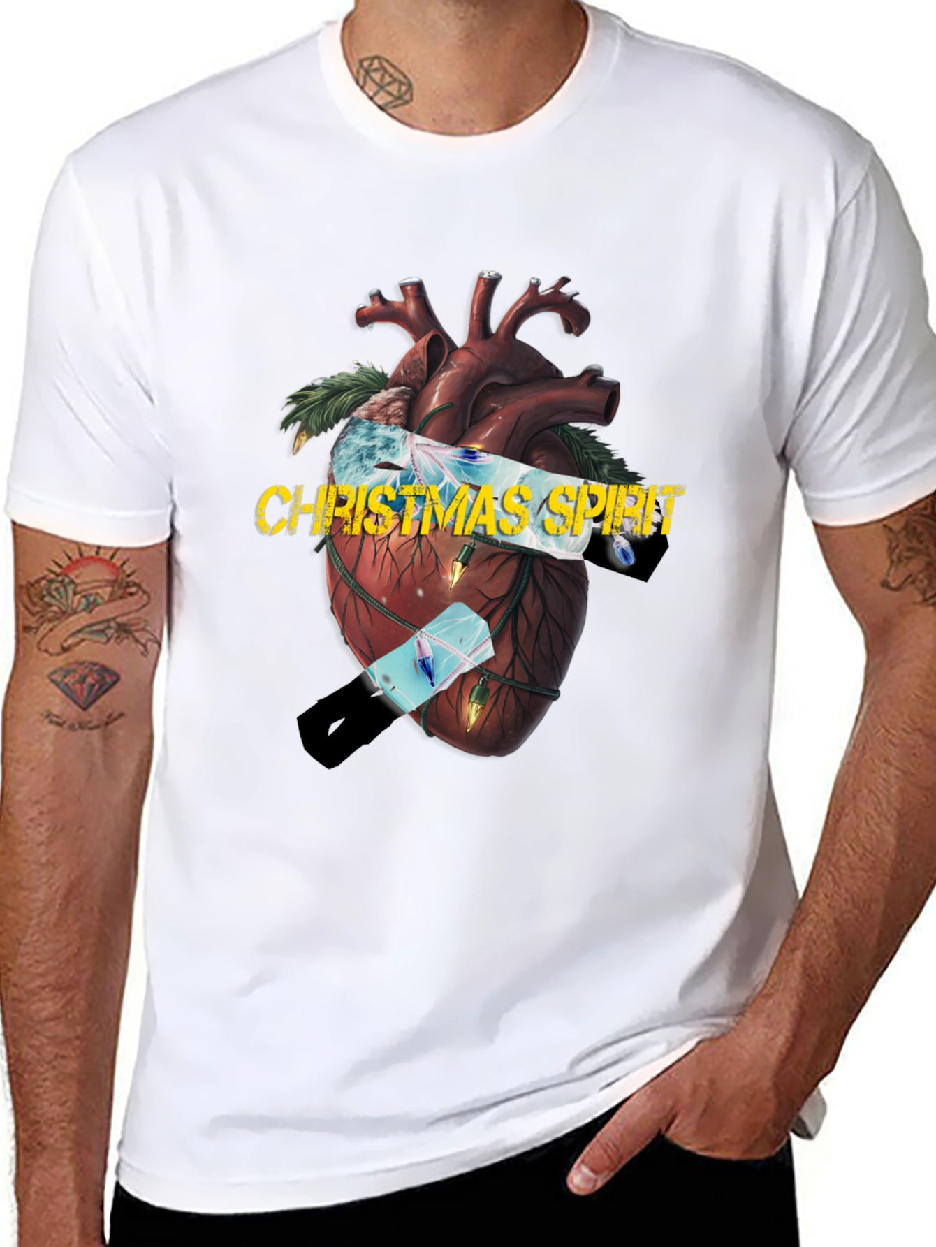 Christmas Spirit Heart Graphic Tee