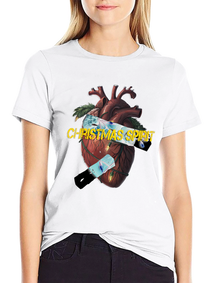 Christmas Spirit Heart Graphic Tee