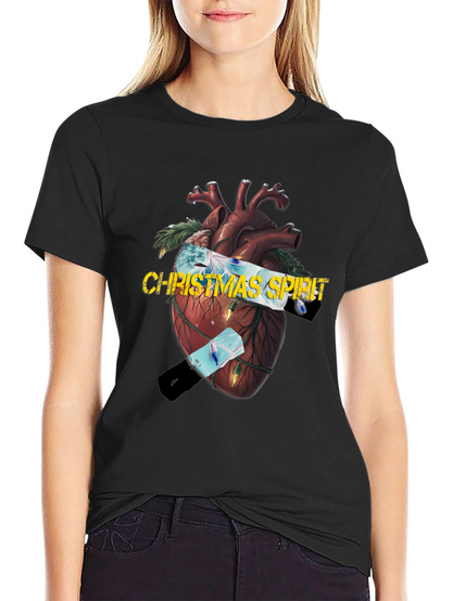 Christmas Spirit Heart Graphic Tee