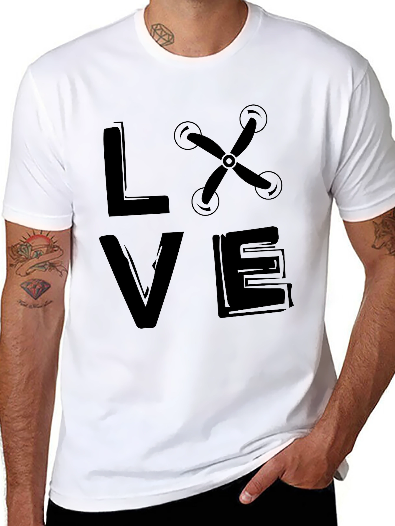 Drone Love Graphic Tee -  Black Unisex T-Shirt
