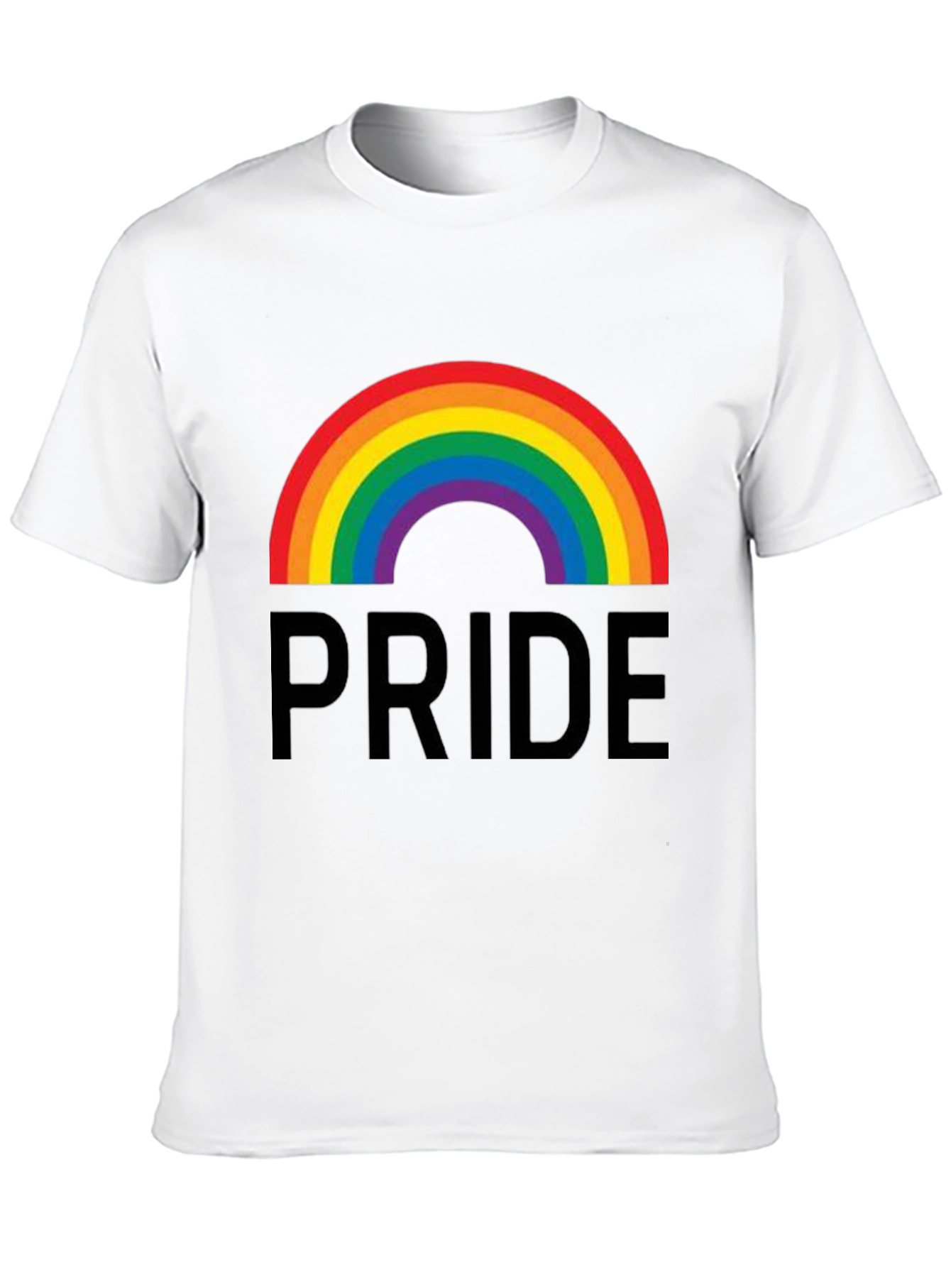 Pride Rainbow Graphic Tee - Black Cotton Casual Shirt