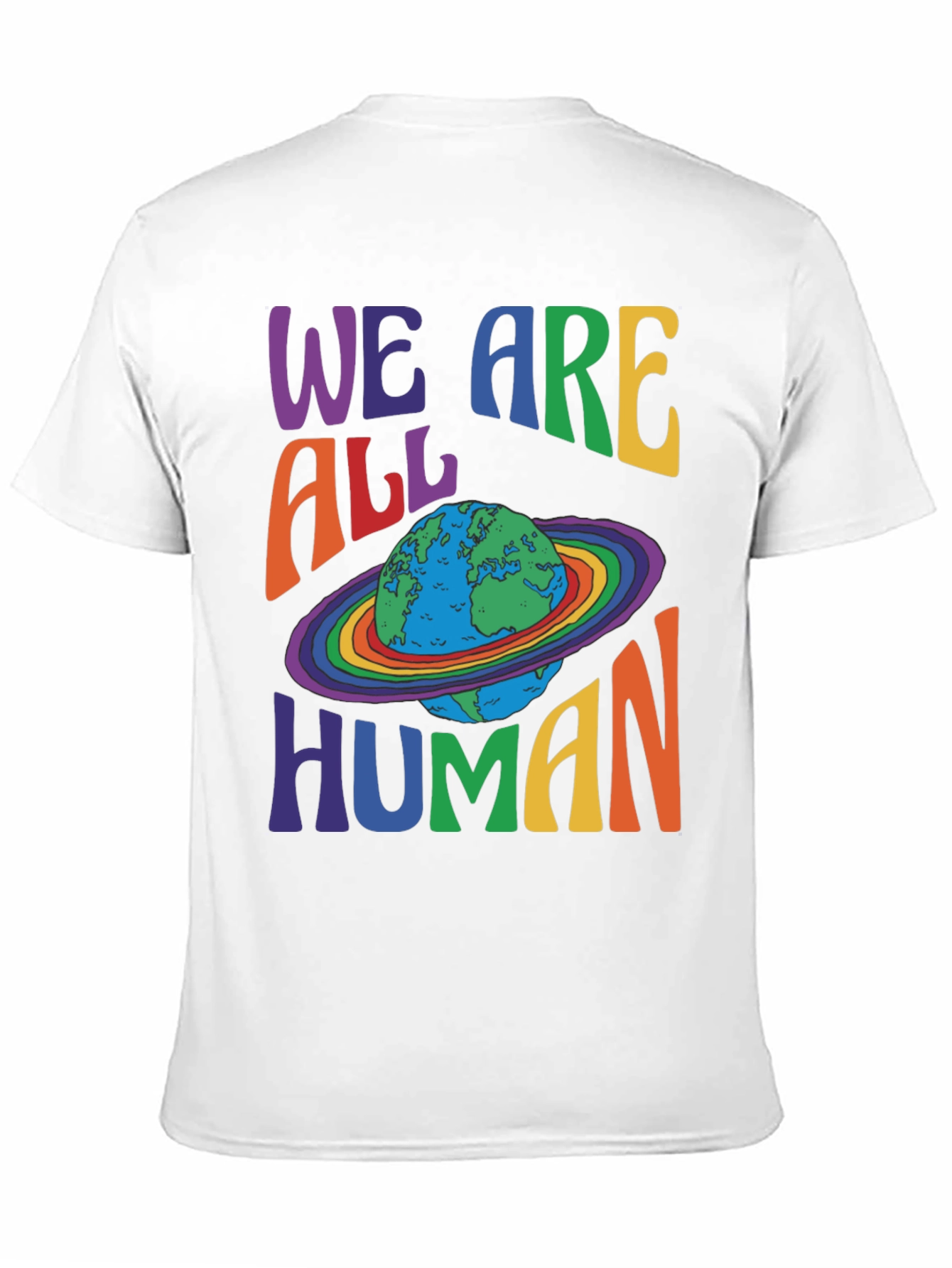 We Are All Human Earth Planet Rainbow Pride T-Shirt