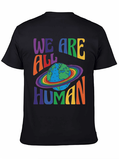 We Are All Human Earth Planet Rainbow Pride T-Shirt