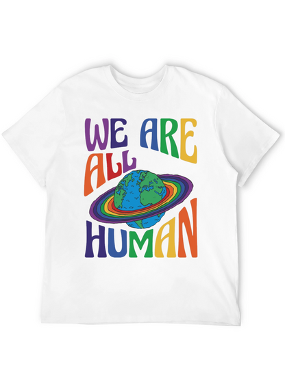 We Are All Human Earth Planet Rainbow Pride T-Shirt