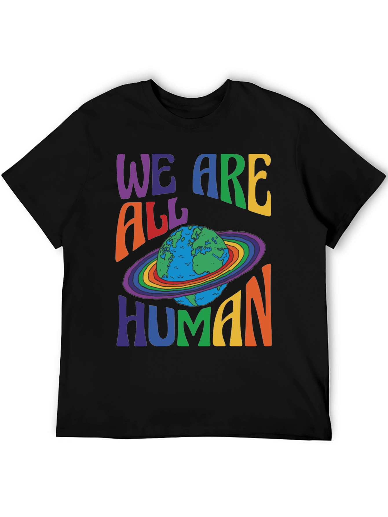 We Are All Human Earth Planet Rainbow Pride T-Shirt
