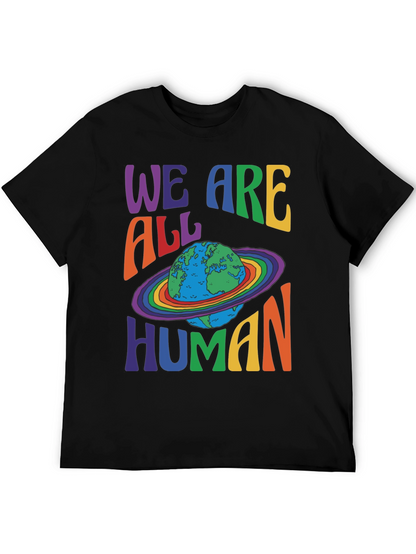 We Are All Human Earth Planet Rainbow Pride T-Shirt