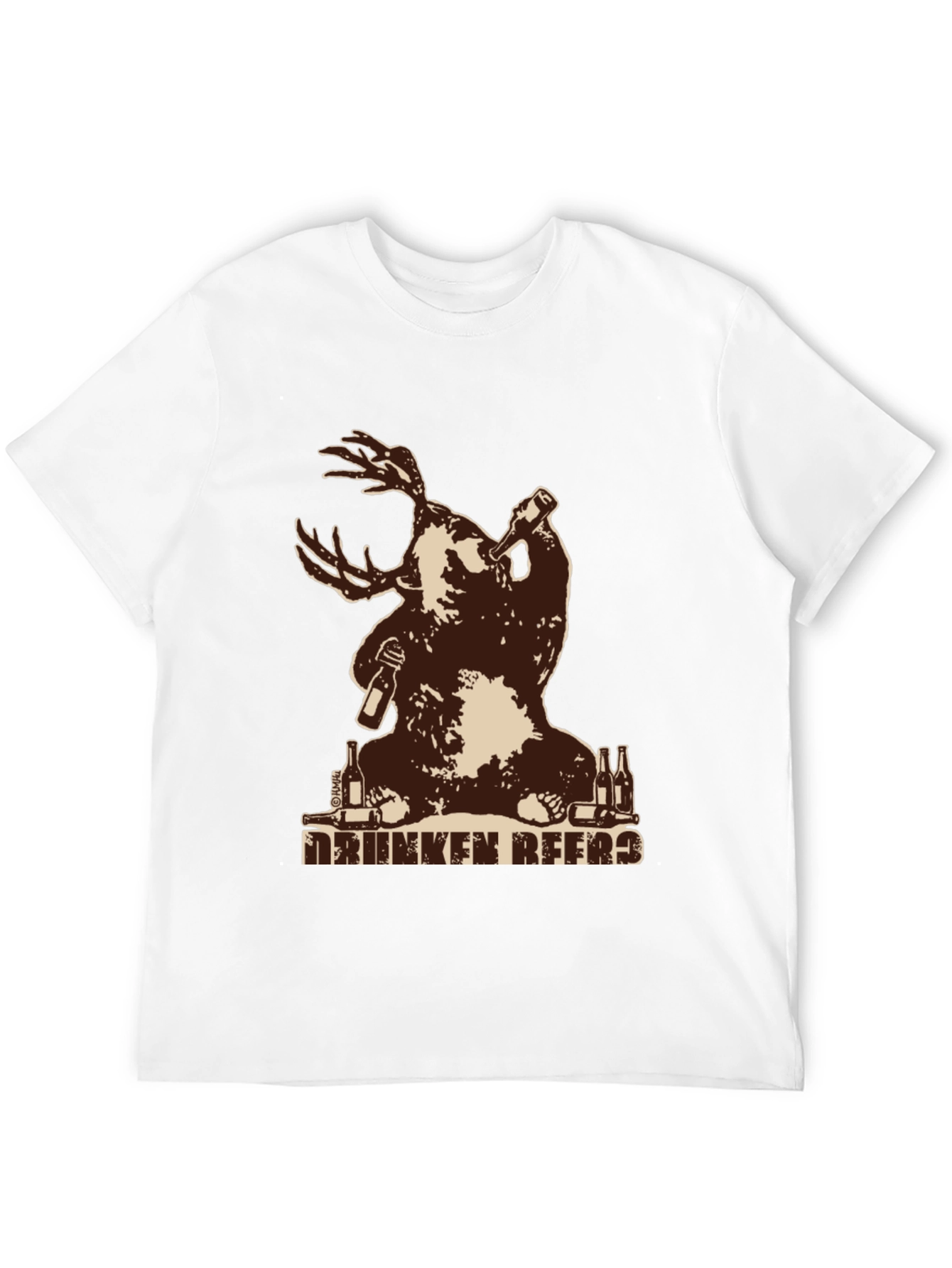 Drunken Beer Moose Graphic T-Shirt