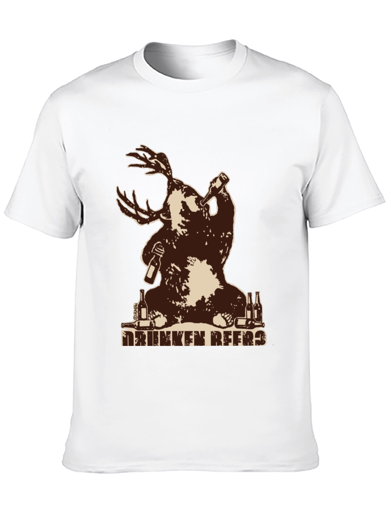 Drunken Beer Moose Graphic T-Shirt