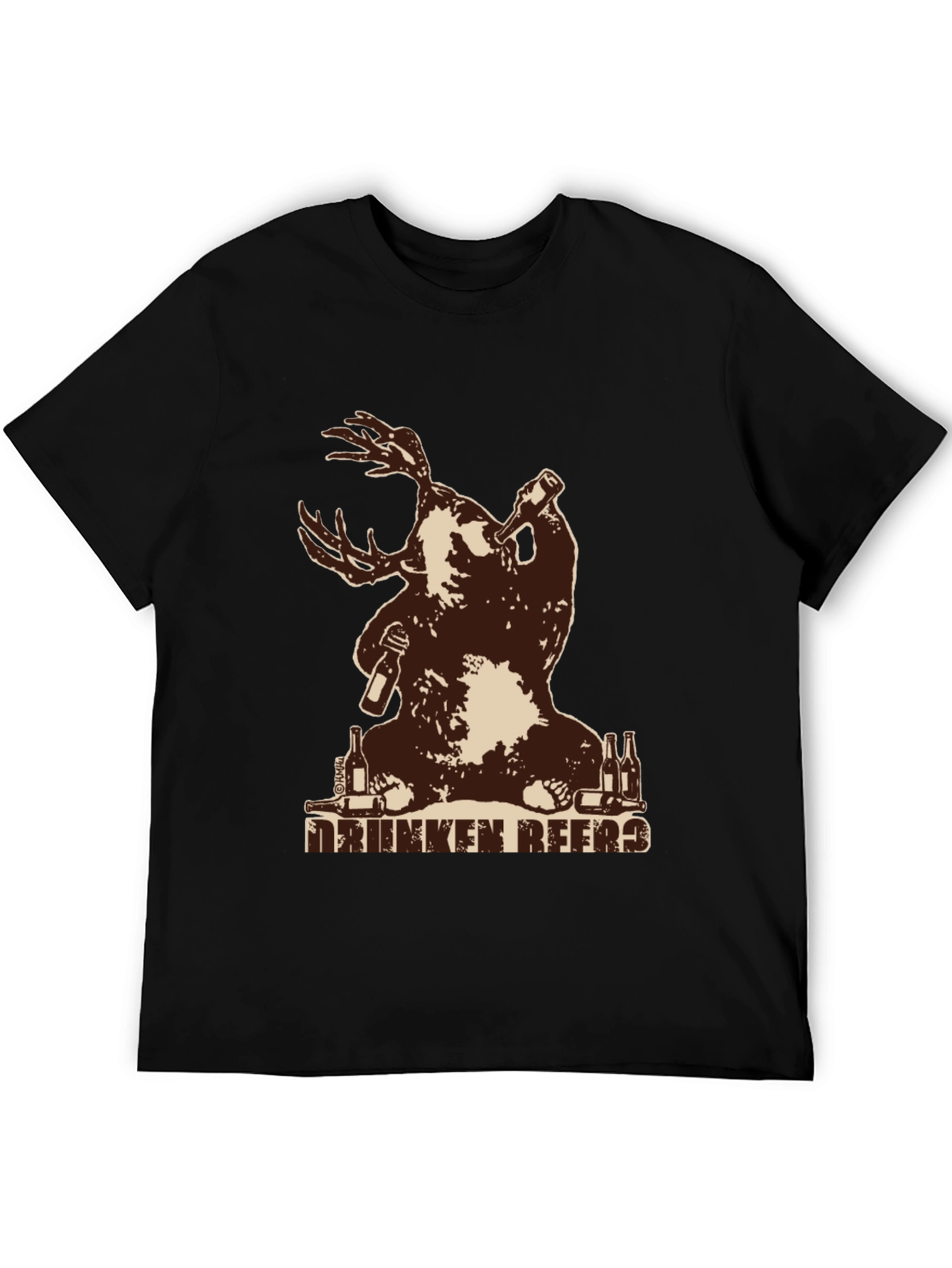 Drunken Beer Moose Graphic T-Shirt