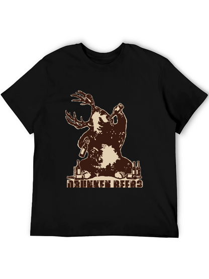 Drunken Beer Moose Graphic T-Shirt