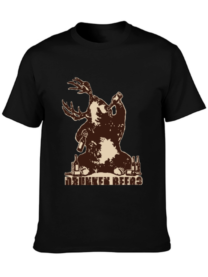 Drunken Beer Moose Graphic T-Shirt