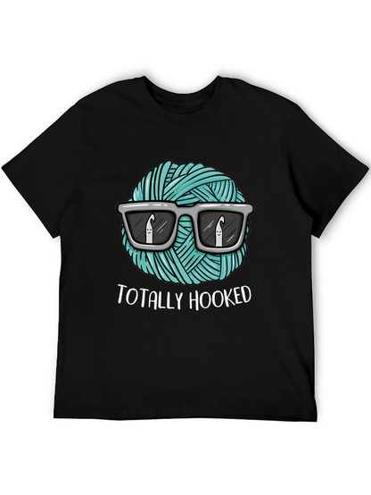 Totally Hooked T-Shirt - Crochet Yarn with Sunglasses