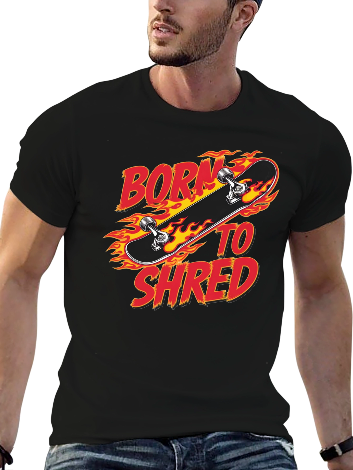 Born to Shred Skateboard Graphic T-Shirt
