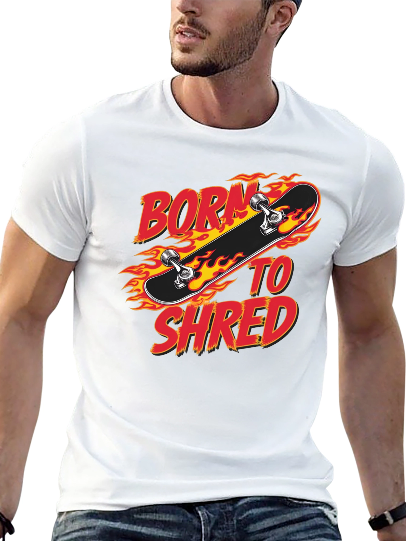 Born to Shred Skateboard Graphic T-Shirt