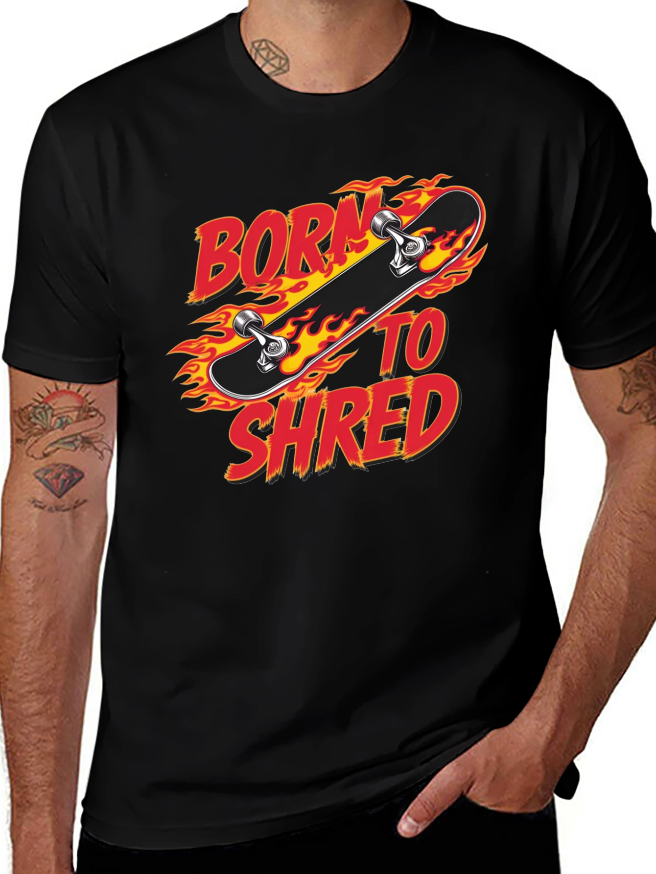 Born to Shred Skateboard Graphic T-Shirt