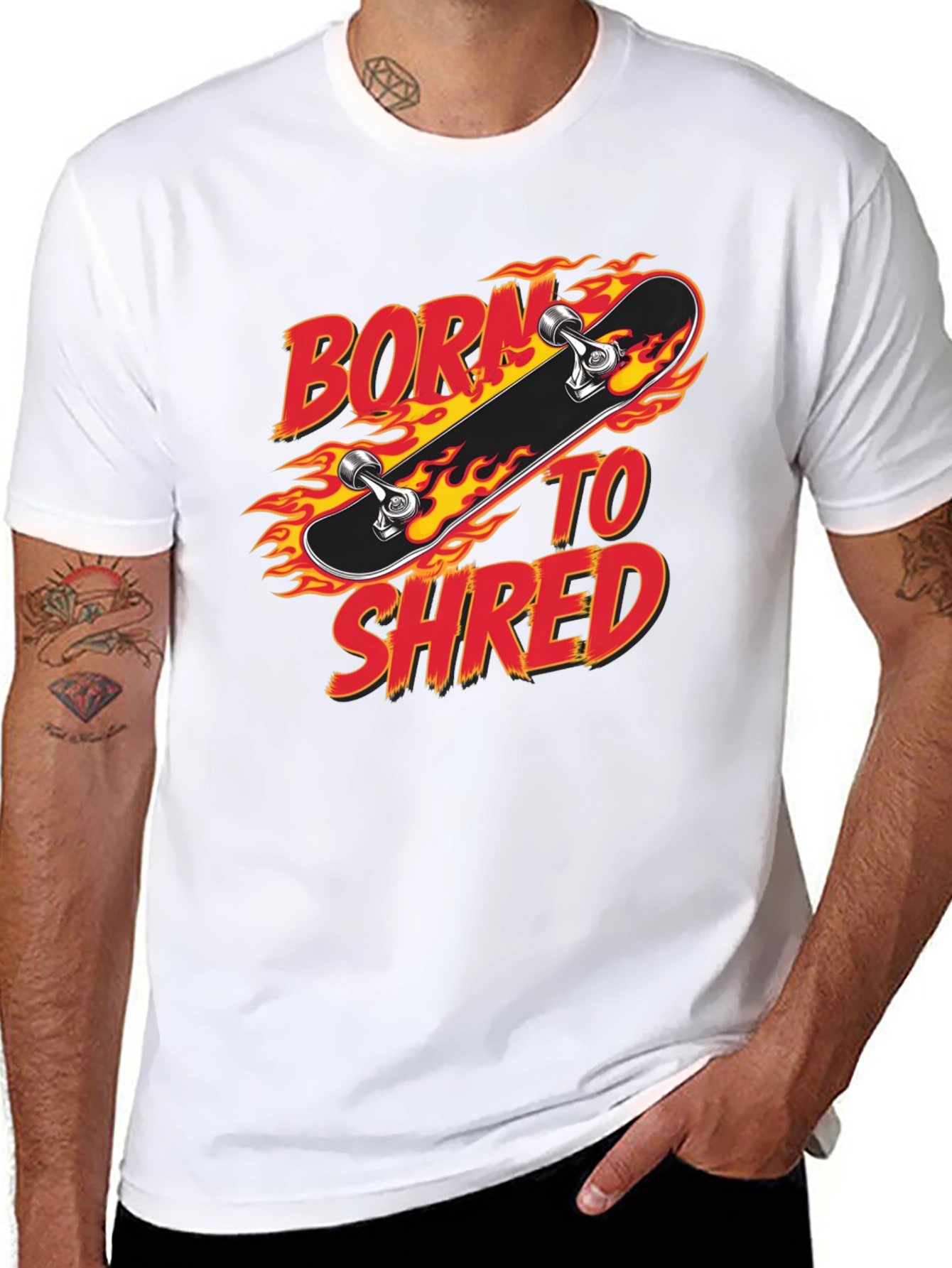 Born to Shred Skateboard Graphic T-Shirt