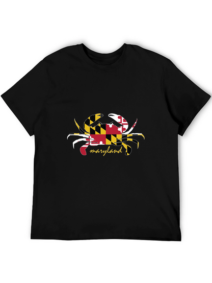 Maryland Flag Crab Black T-Shirt