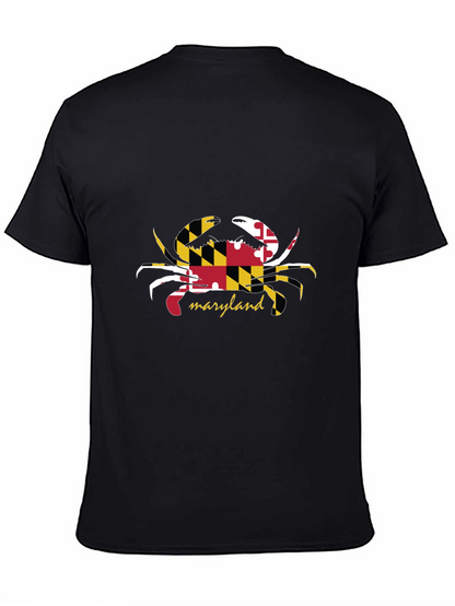 Maryland Flag Crab Black T-Shirt