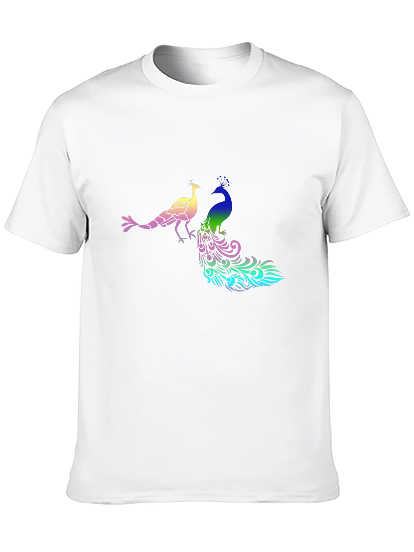 Peacock Graphic Print Black T-Shirt