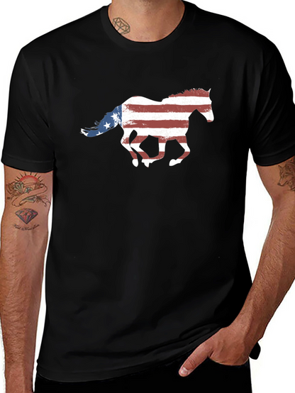 American Flag Horse Graphic Tee