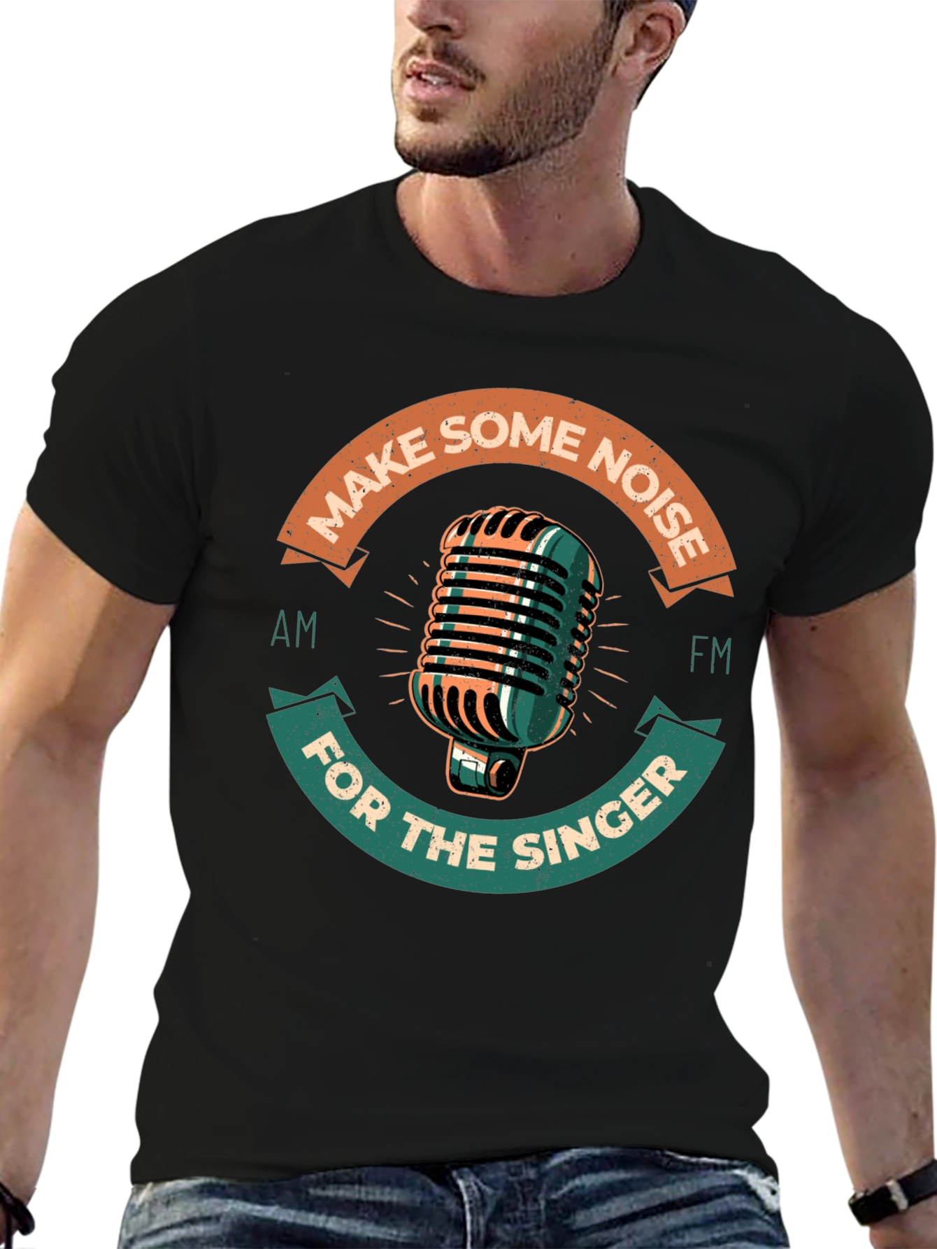 Retro Microphone Graphic Tee - Make Some Noise!