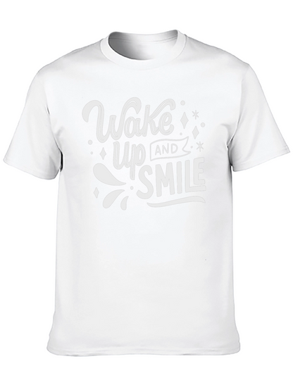 Wake Up and Smile Graphic T-Shirt - Black