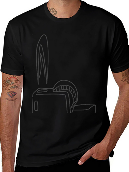 Mens Black Graphic Tee - Toaster Bunny Print