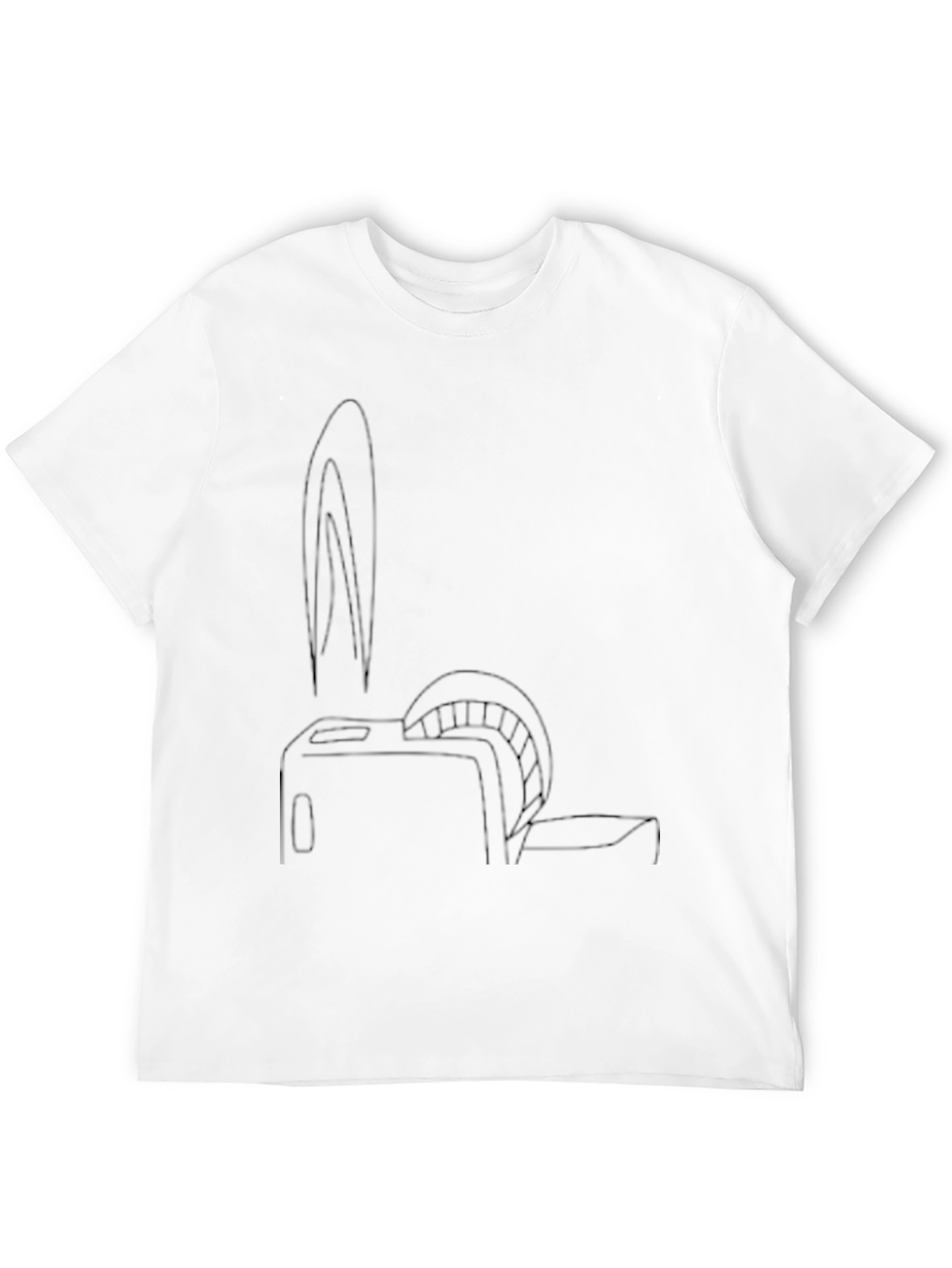 Mens Black Graphic Tee - Toaster Bunny Print