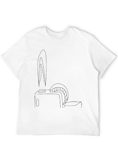 Mens Black Graphic Tee - Toaster Bunny Print