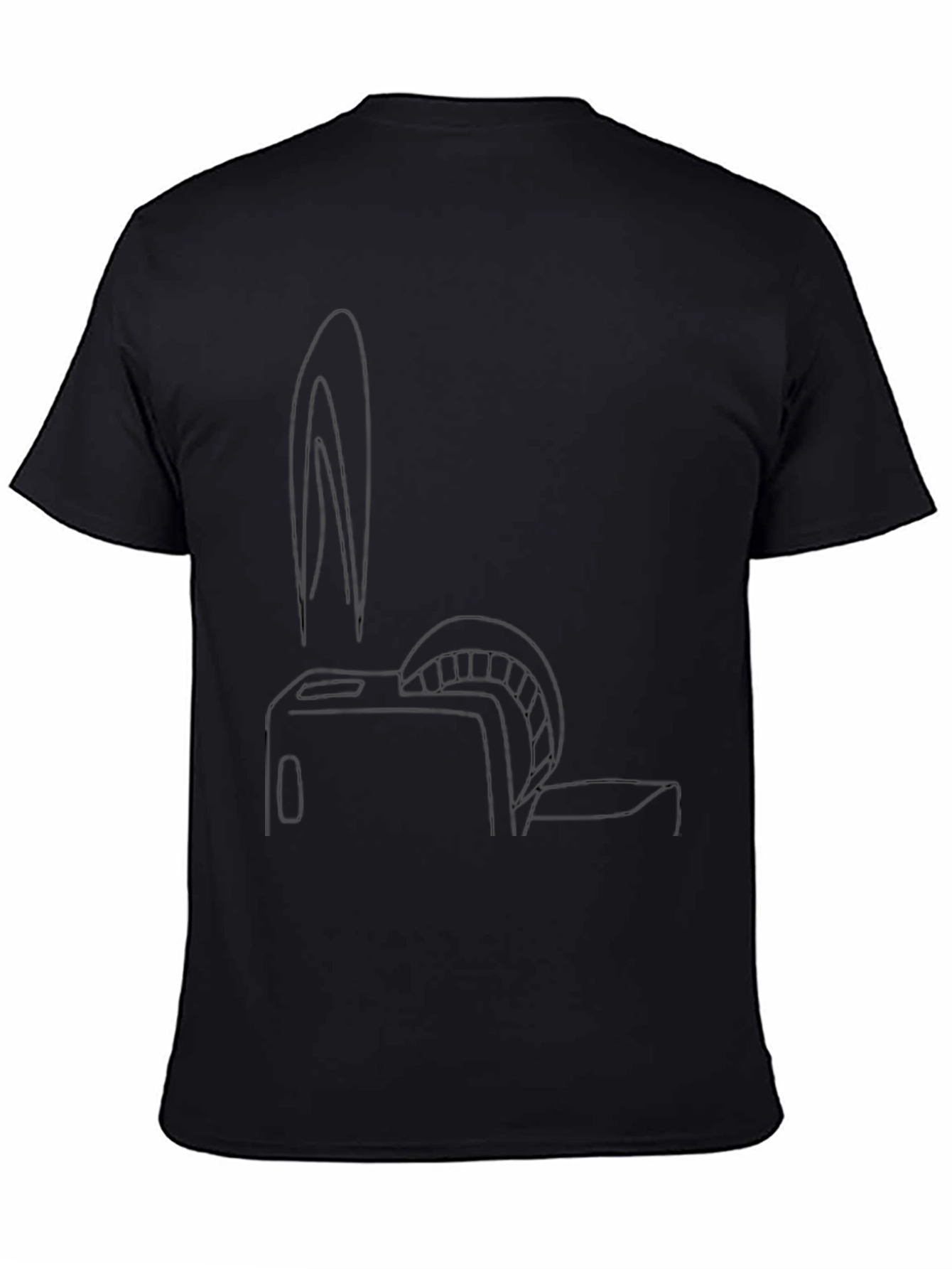 Mens Black Graphic Tee - Toaster Bunny Print