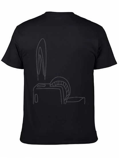 Mens Black Graphic Tee - Toaster Bunny Print