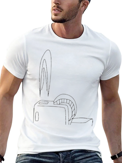 Mens Black Graphic Tee - Toaster Bunny Print