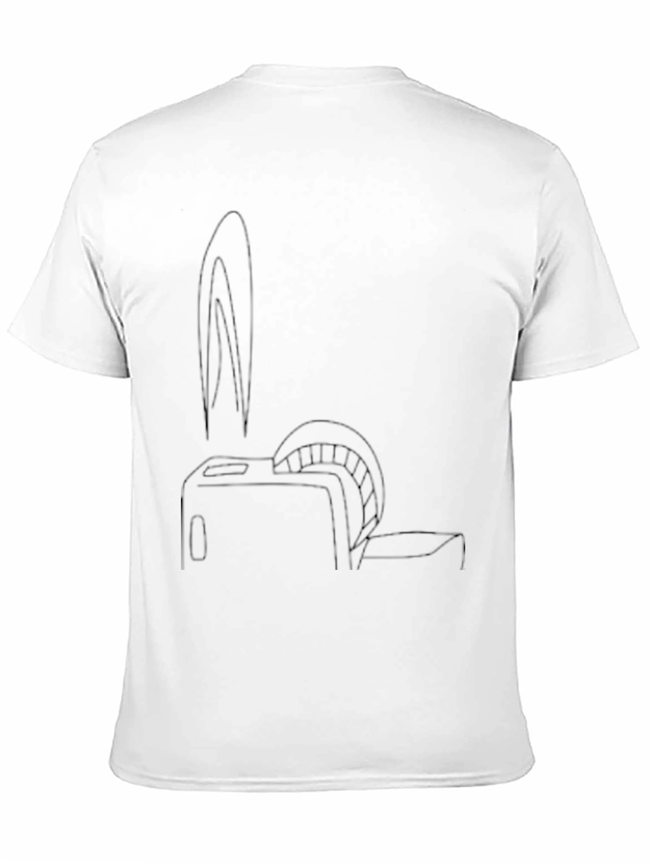 Mens Black Graphic Tee - Toaster Bunny Print