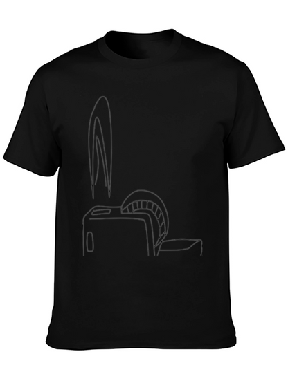 Mens Black Graphic Tee - Toaster Bunny Print