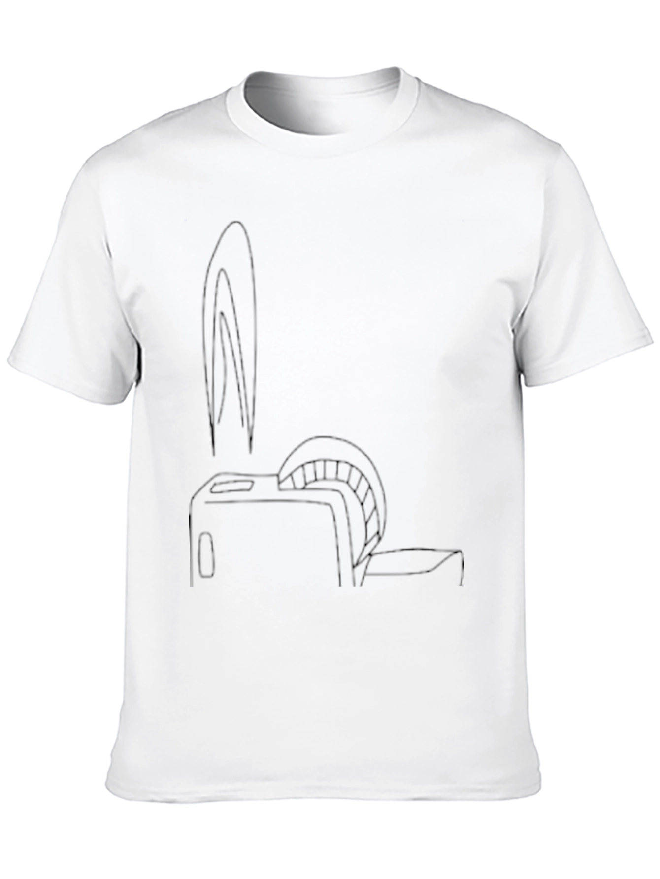 Mens Black Graphic Tee - Toaster Bunny Print