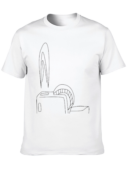 Mens Black Graphic Tee - Toaster Bunny Print